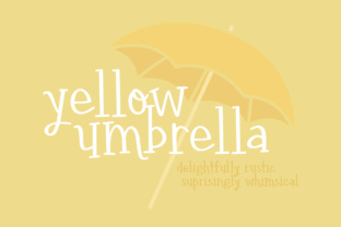 Yellow Umbrella Font for Rustic Craft Labels & Handmade Branding